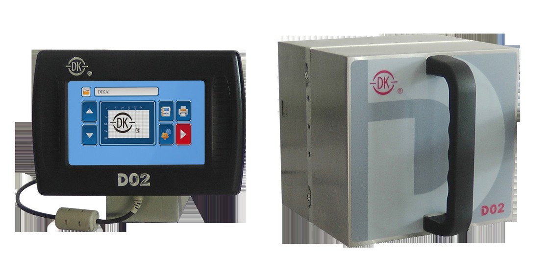 DIKAI D02 Thermotransfer-Drucker mit 24mm Druckkopf, 200 DPI und 120 PPM Druckgeschwindigkeit für Vertikalpacker