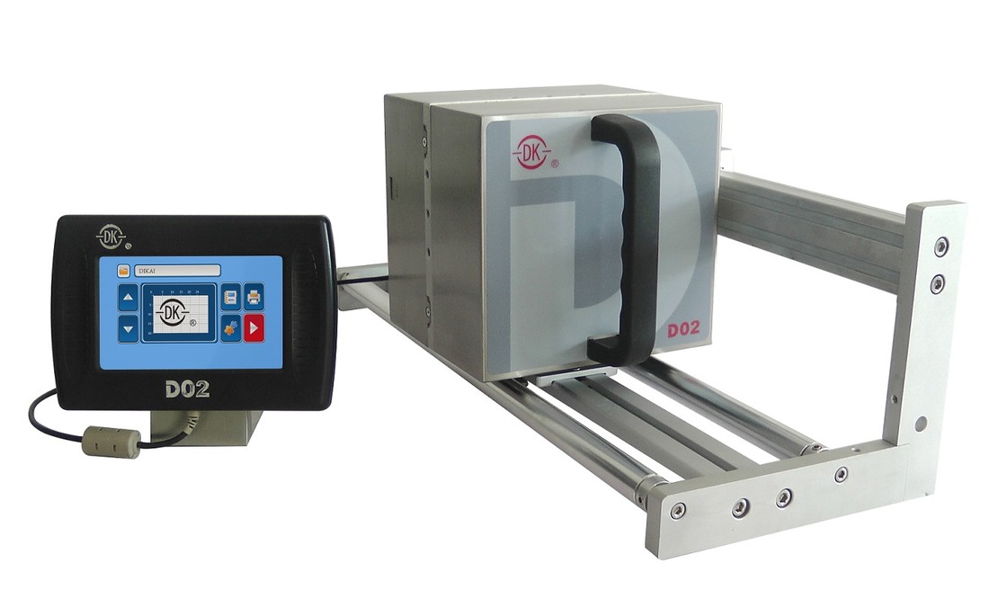 DIKAI D02 Thermotransfer-Drucker mit 24mm Druckkopf, 200 DPI und 120 PPM Druckgeschwindigkeit für Vertikalpacker