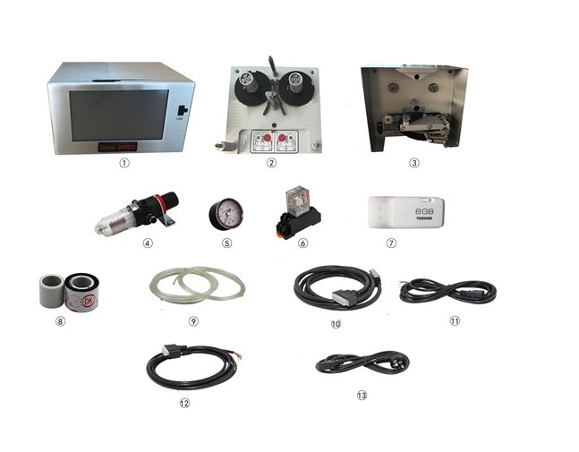 DIKAI D05S Automatischer Thermotransfer-Überdrucker mit maximalem Druckbereich von 53 mm * 150 mm und 6 bar/90 psi Luftzufuhr